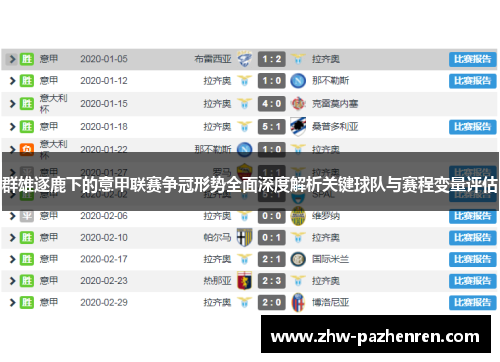 群雄逐鹿下的意甲联赛争冠形势全面深度解析关键球队与赛程变量评估